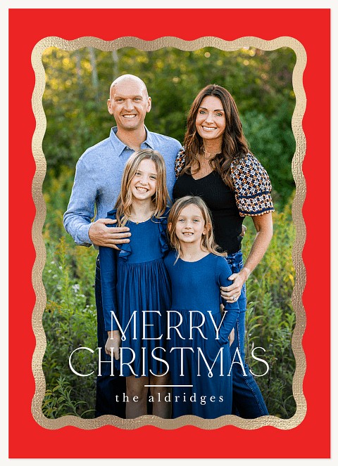 Gilded Scallop Personalized Holiday Cards