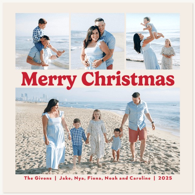 Retro Collage Personalized Holiday Cards