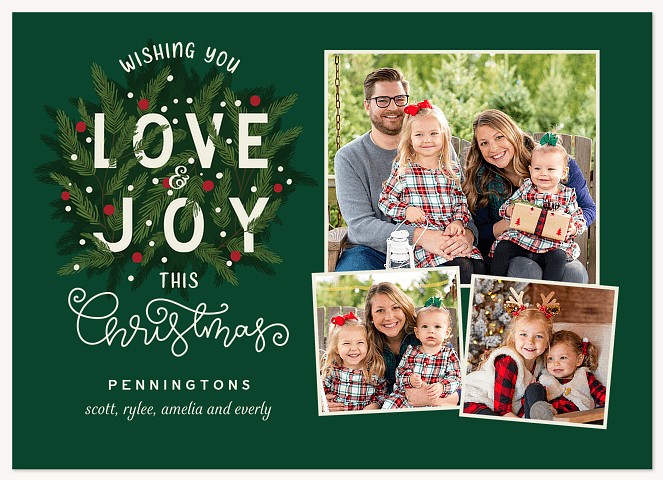 Festive Spruce Personalized Holiday Cards