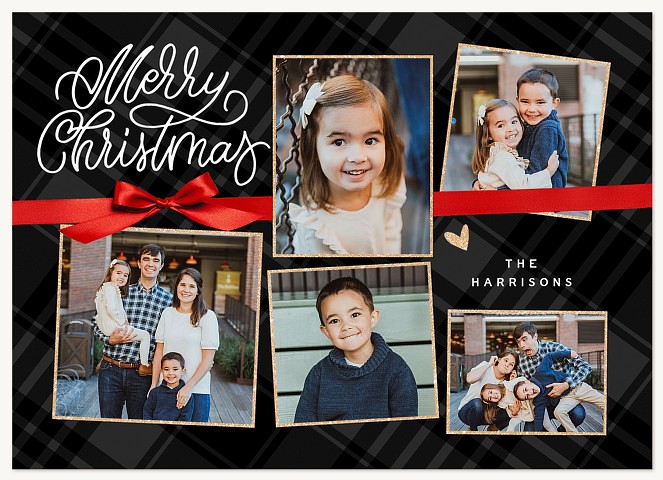Merry Ribbon Personalized Holiday Cards