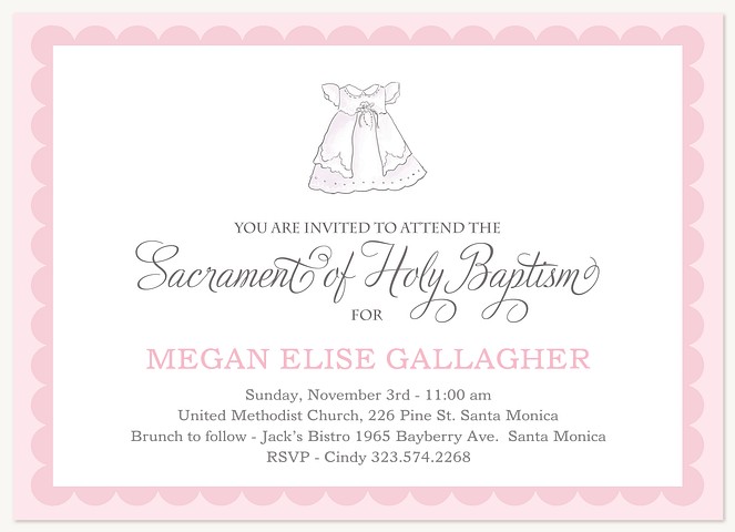 Blessing Gown Baptisms & Christening Invitations