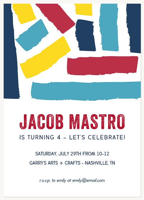 Avant Garde  Kids Birthday Invitations