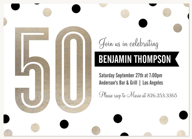 Sophisticated Dots Adult Birthday Party Invitations