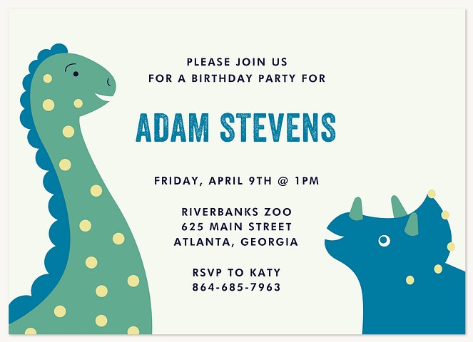 Dino Pals Kids Birthday Invitations