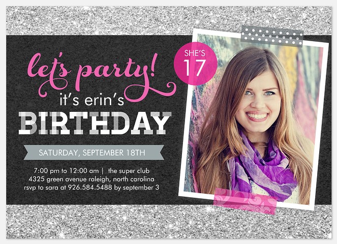 Glittering Celebration Kids' Birthday Invitations