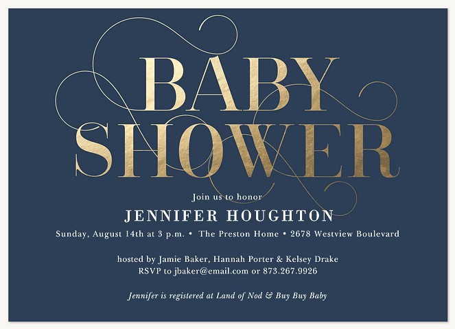 Ornate Shimmer Baby Shower Invites