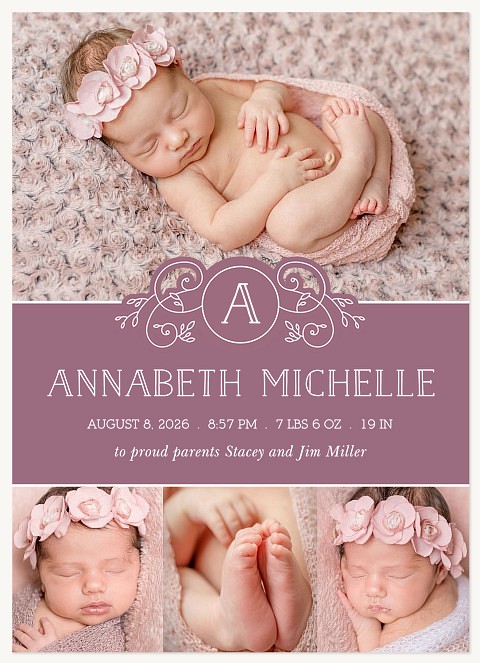 Angelic Blooms Girl Baby Announcements