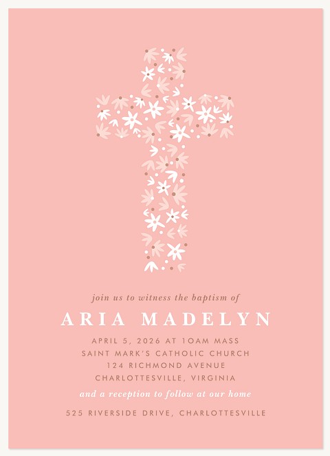Cross of Flora Baptisms & Christening Invitations