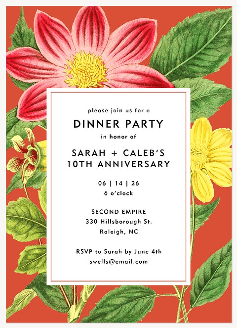 Tropic Evening  Wedding Anniversary Invitations