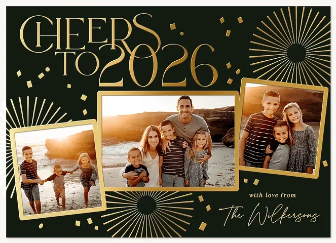 Radiant Cheers Personalized Holiday Cards