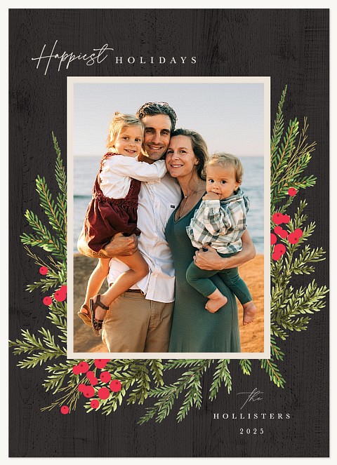Woodland Pine Personalized Holiday Cards