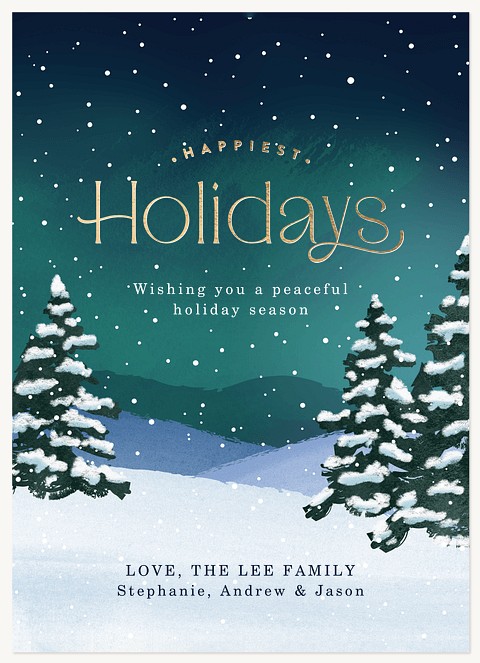 Northern Lights Personalized Holiday Cards