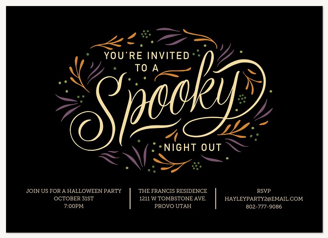 Spooky Night Out Halloween Party Invitations