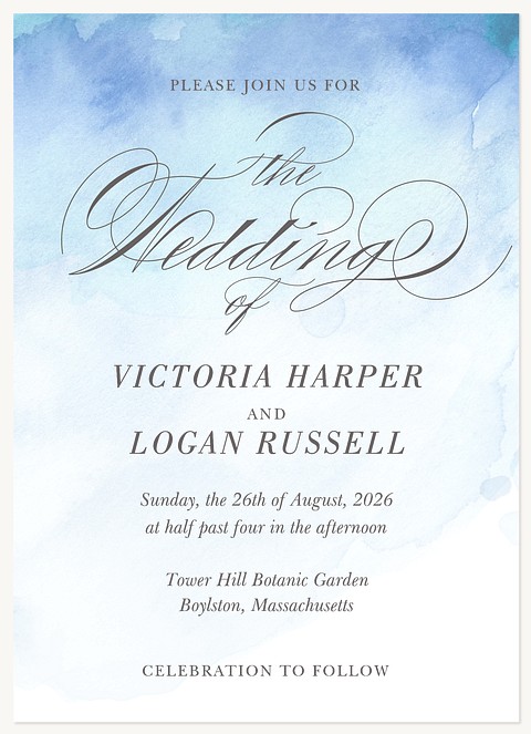 Ocean Script Wedding Invitations