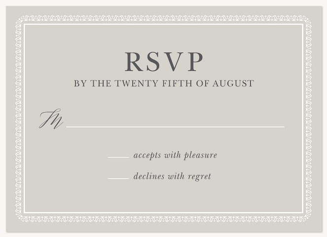 Delicate Border Wedding RSVP Cards