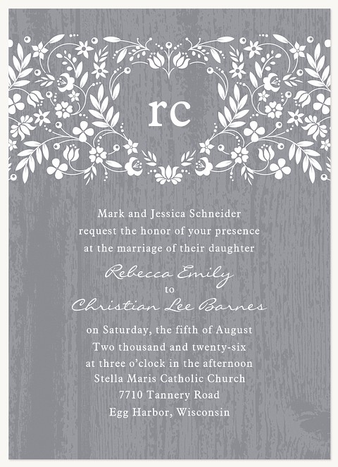 Garden Heart Wedding Invitations