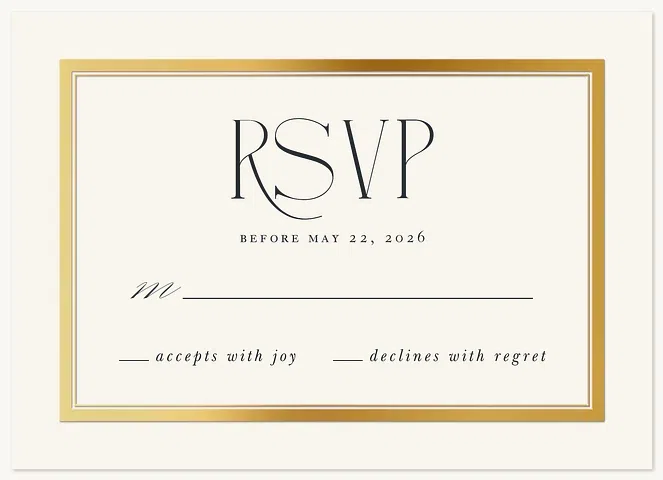 Gilded Frame Wedding RSVP Cards
