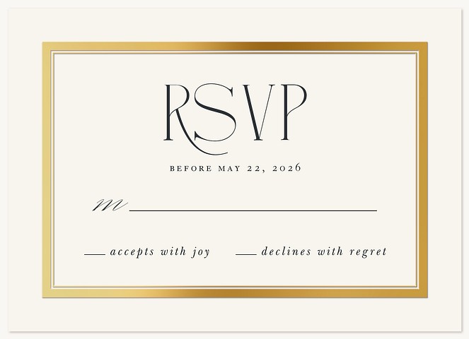 Gilded Frame Wedding RSVP Cards