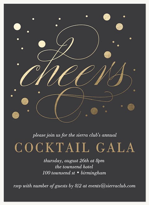 Cheerful Bubbles  Dinner & Cocktail Party Invitations