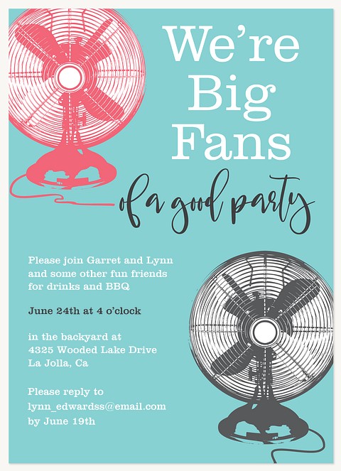 Big Fans Summer Party Invitations