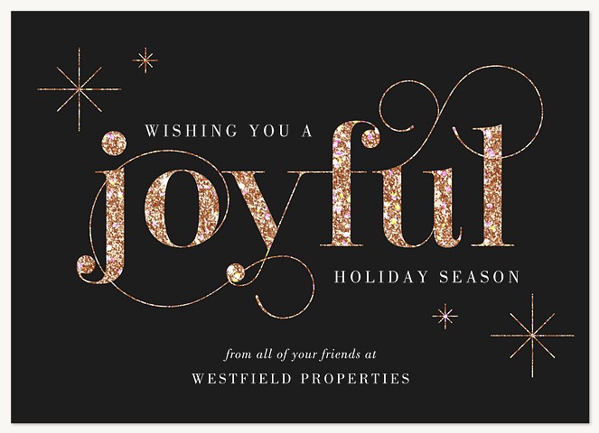 Glittered Script Business Holiday Cards