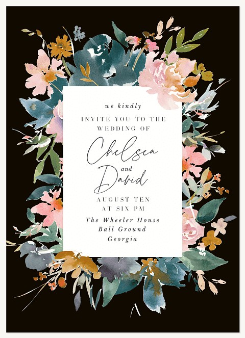 Watercolor Bouquet Wedding Invitations