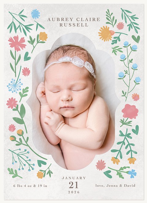 Floral Welcome Baby Announcements