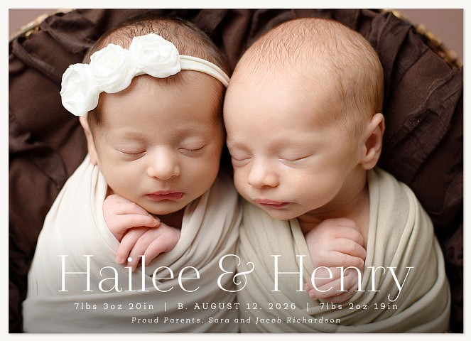 Twinning Twin Birth Announcements