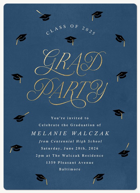 Flying Grad Caps Graduation Cards