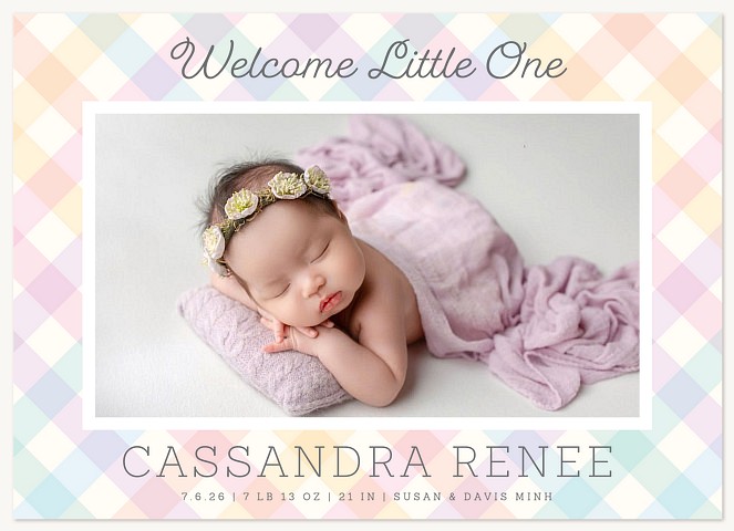 Sweetest Gingham Baby Announcements