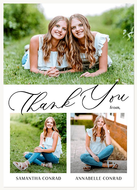 Two Graduates Thank You Cards 