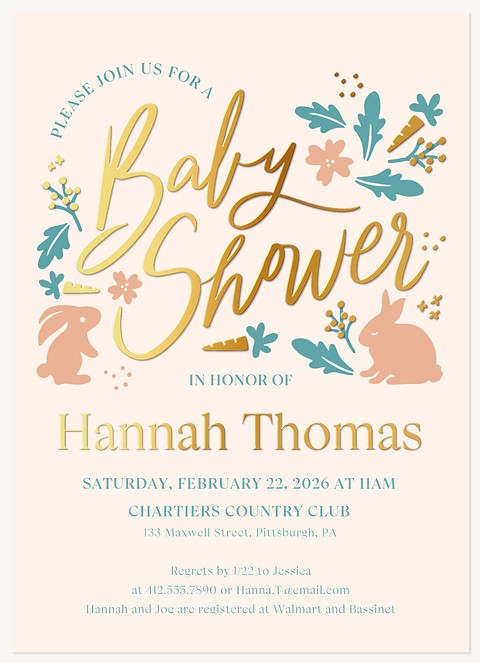 Baby Bunnies Baby Shower Invites