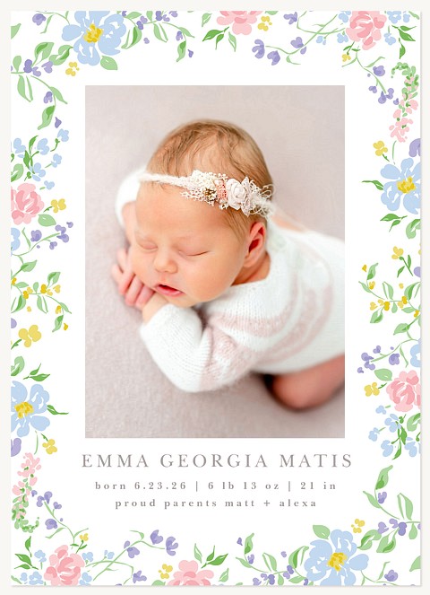 Dainty Floral Baby Announcements