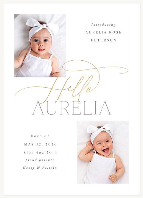 Hello Script Baby Announcements