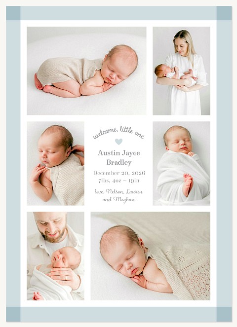Overprint Corners Baby Announcements