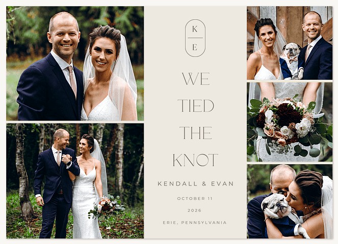 Monogram Knot Wedding Announcements