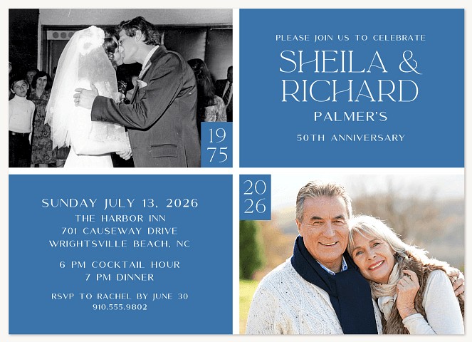 Year to Year Wedding Anniversary Invitations