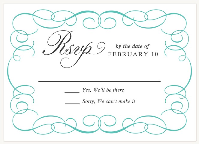 Graceful Flourish Bat Mitzvah RSVP Cards