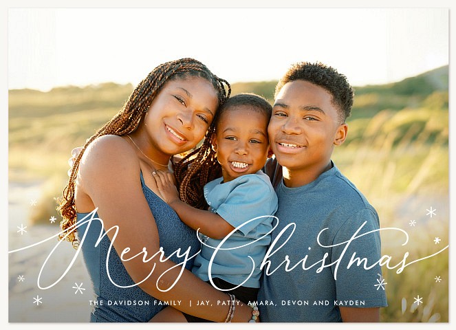 Sparkle Script Personalized Holiday Cards