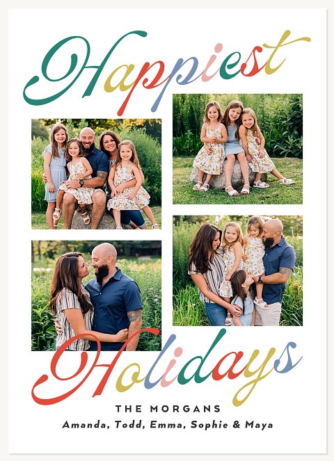 Multi-Color Merriment Personalized Holiday Cards