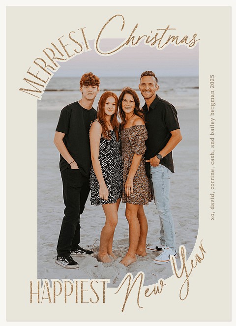 Modern Curve Personalized Holiday Cards