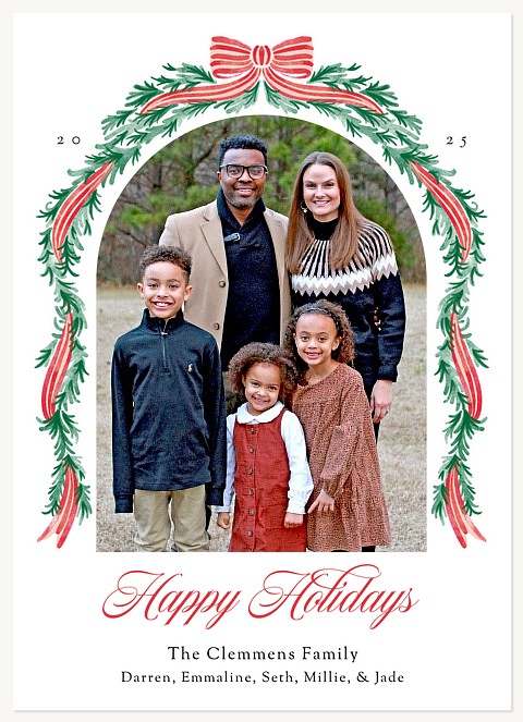 Soft Garland Personalized Holiday Cards