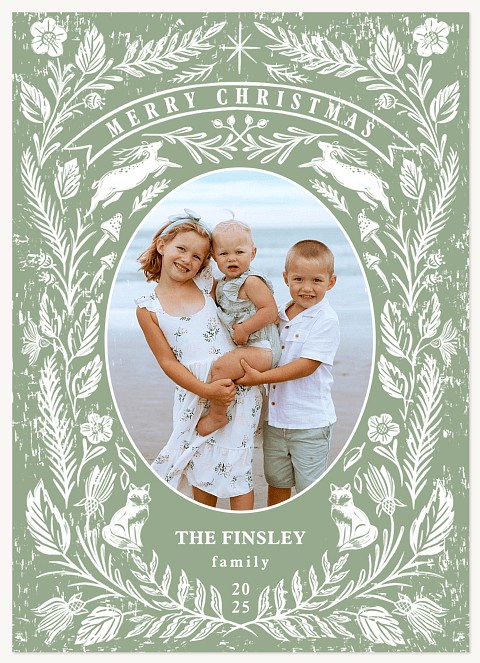 Woodland Frame Personalized Holiday Cards