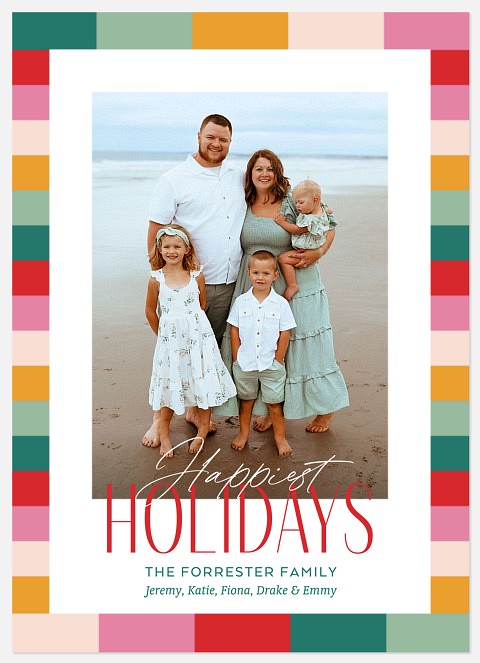  Colorful Patchwork Holiday Photo Cards