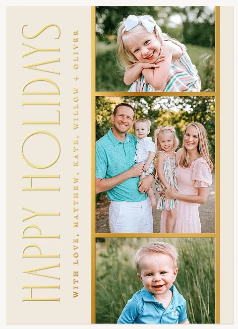 Gilded Glam Personalized Holiday Cards