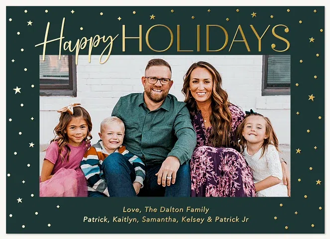 Festive Stars Personalized Holiday Cards