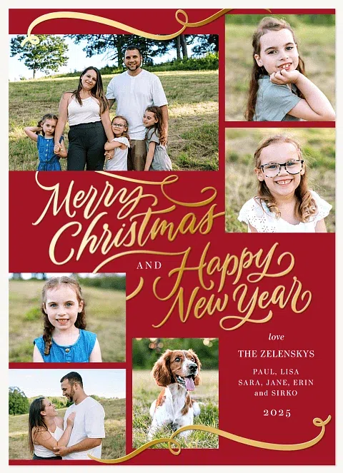 Scripted Celebration Personalized Holiday Cards