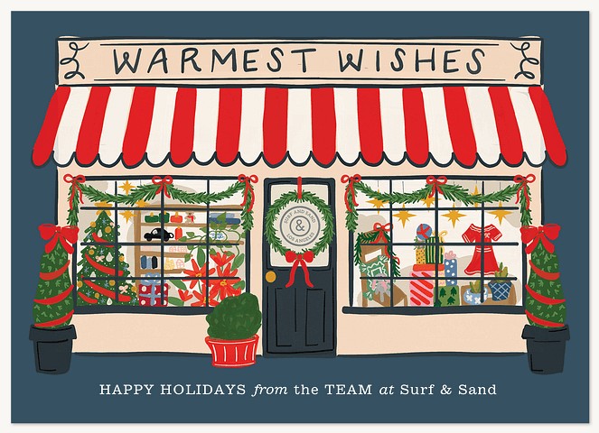 Festive Storefront Business Holiday Cards
