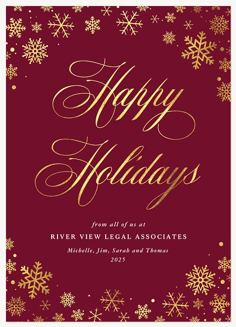Snowfall Elegance Business Holiday Cards