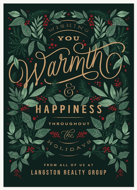 Botanical Warmth Business Holiday Cards